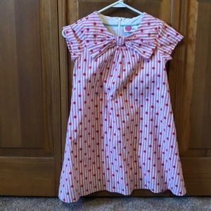 Girls Mini Boden polka dot striped dress size 9-10